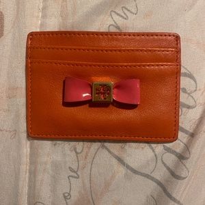 tory burch small burnt orange wallet (never used)